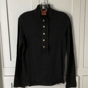 BNWT Tory Burch Lidia Long Sleeve Ruffle Polo Shirt